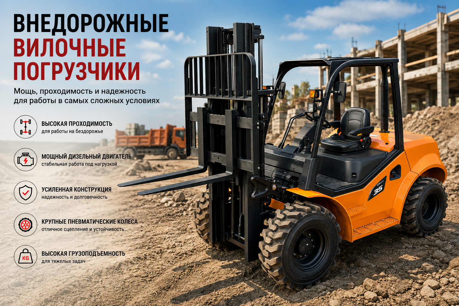 Внедорожные вилочные погрузчики OXLIFT Внедорожные вилочные погрузчики OXLIFT