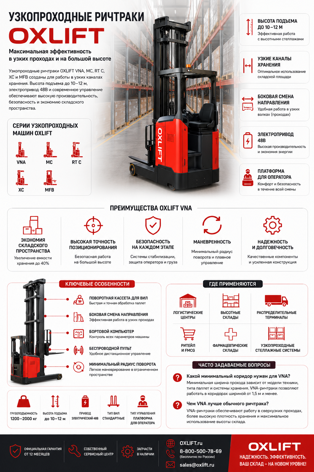 Узкопроходные ричтраки OXLIFT