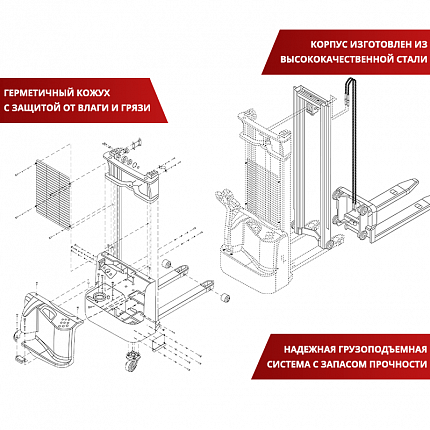 Самоходный Штабелер OXLIFT AX12 3000 мм 1200 кг